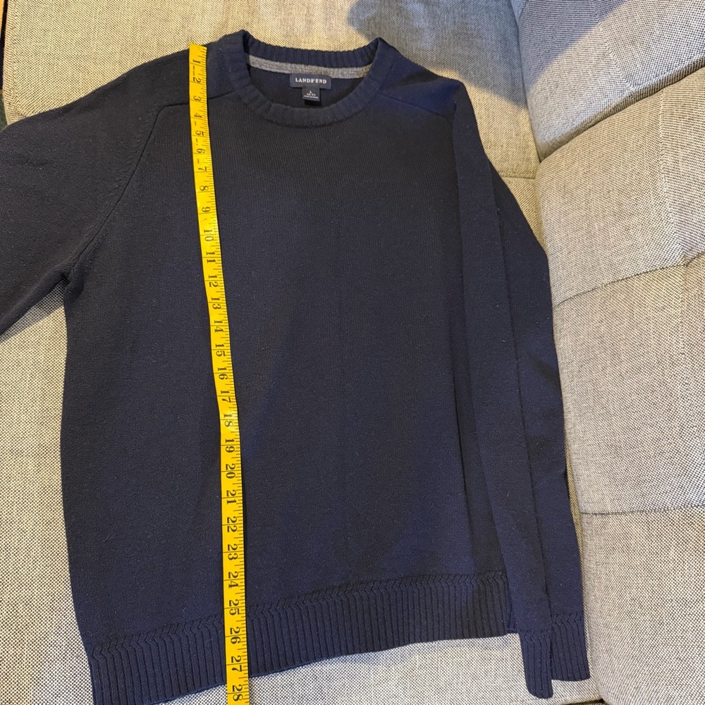 LANDS' END Men's Lambs Wool Crewneck Sweater, Navy | Sz LG - Picture 7 of 7